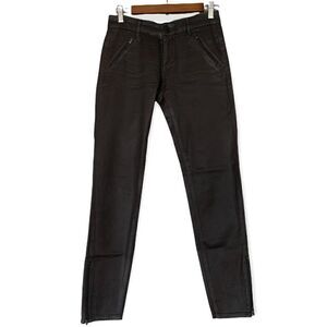 HABITUAL women’s moto skinny coated jeans in chocolate sz 25